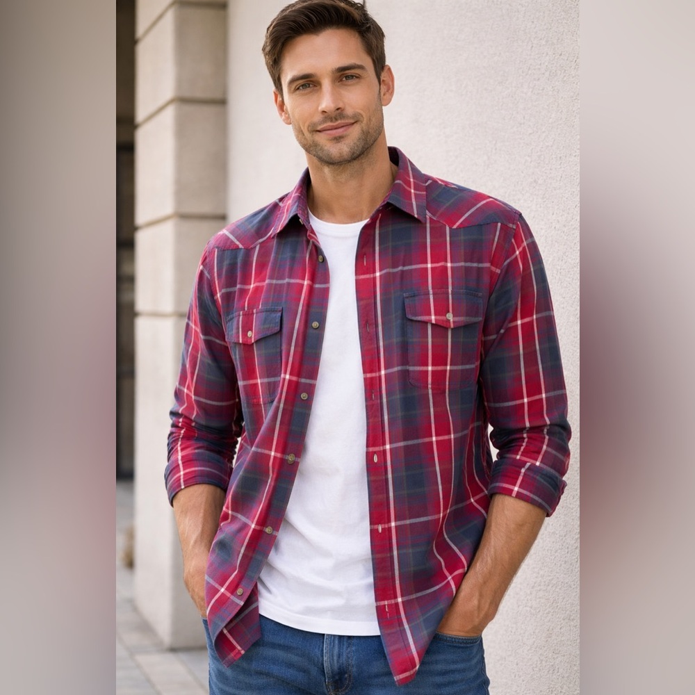 Levi's Red and Blue‎ Plaid Casual Shirt
